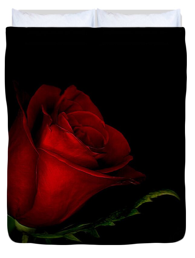 Rose Duvet Cover featuring the digital art Beauty in Red by Ernest Echols