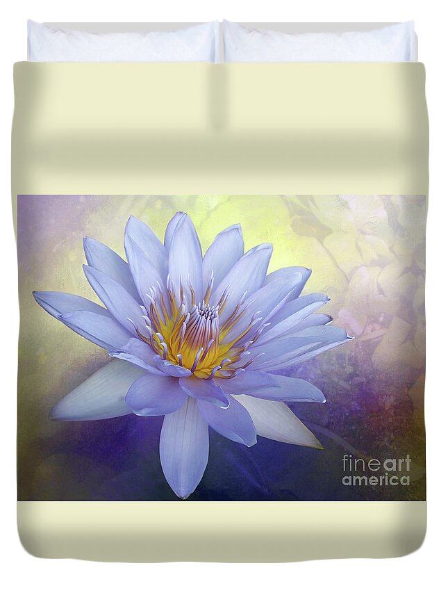 Beauty Of A Waterlily Duvet Cover featuring the photograph Beauty of a Waterlily by Kaye Menner by Kaye Menner