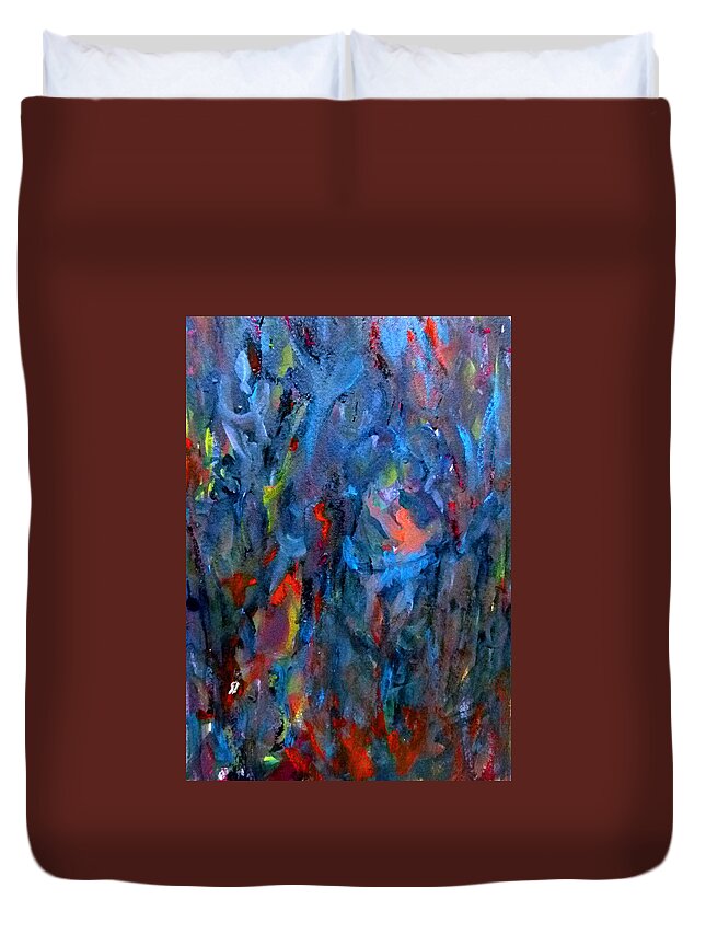  Duvet Cover featuring the painting Because of love by Wanvisa Klawklean