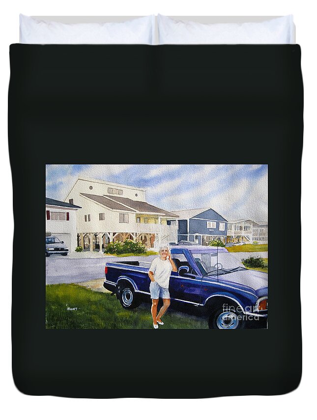 Cherry Grove Duvet Cover featuring the painting Becky by Shirley Braithwaite Hunt