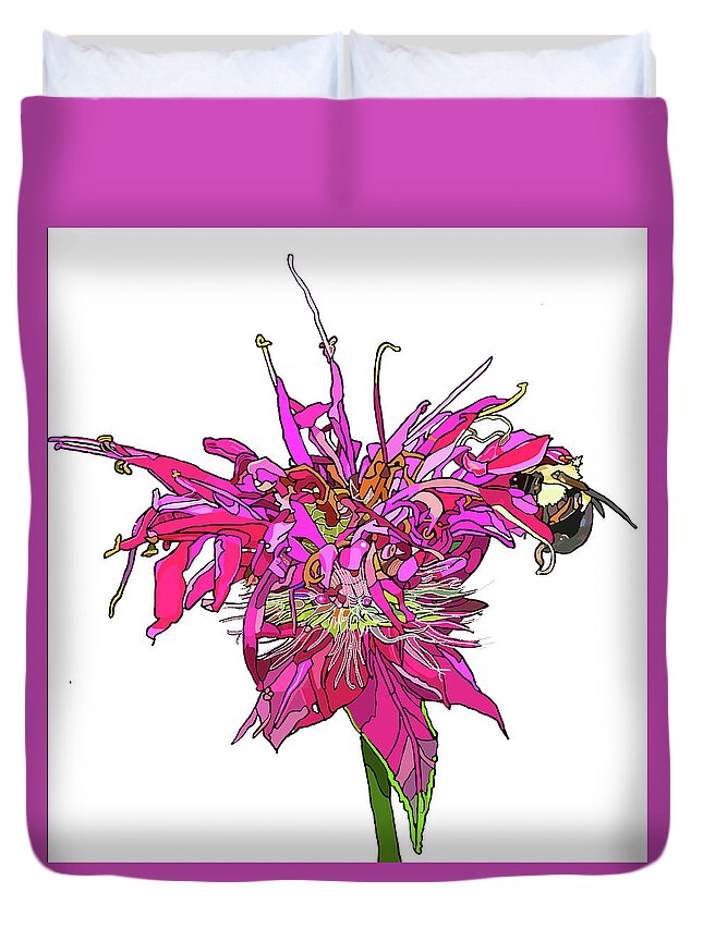 Bee Duvet Cover featuring the painting Bee Balm by Jamie Downs