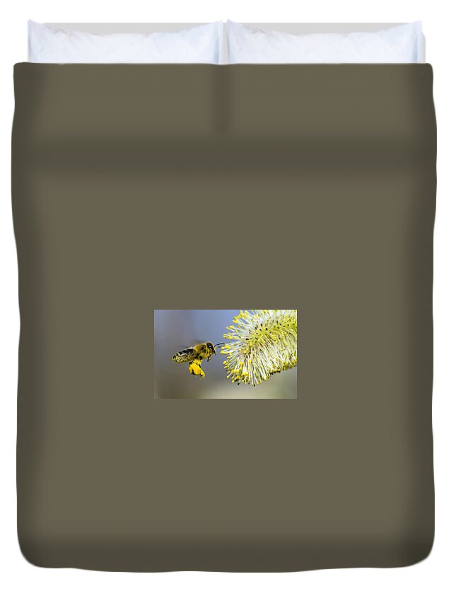 Bee Duvet Cover featuring the photograph Bee by Jackie Russo
