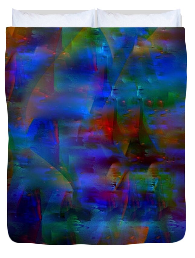 A-fine-art-painting-abstract Duvet Cover featuring the painting Behind The Veil by Catalina Walker