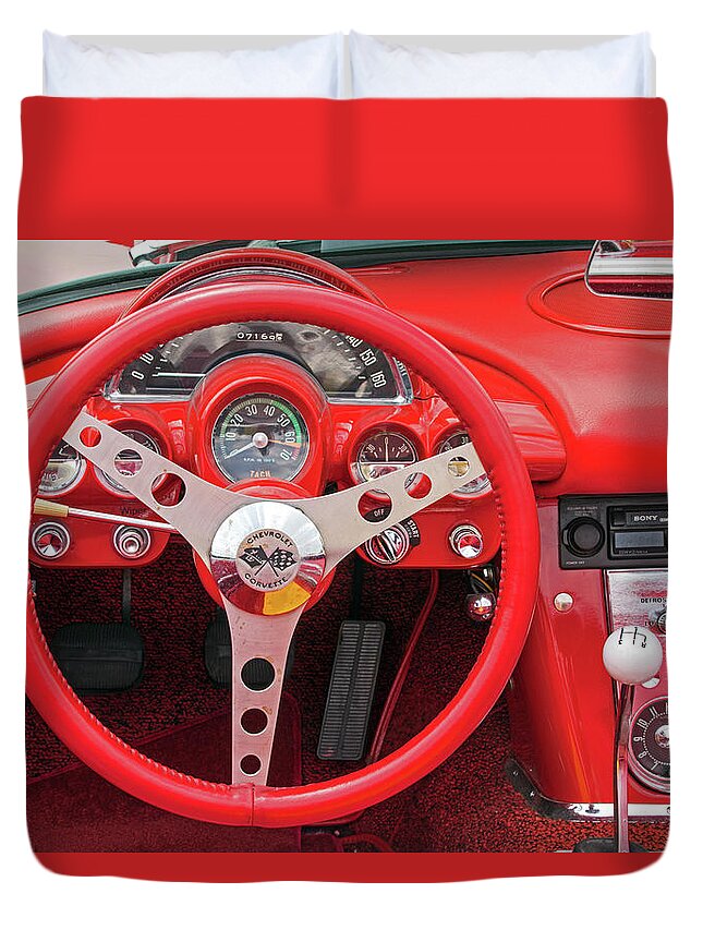 Car Duvet Cover featuring the photograph Behind the Wheel by Ira Marcus