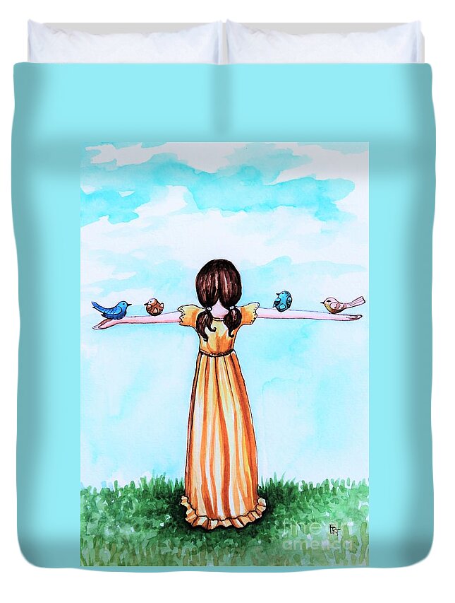 Believe Duvet Cover featuring the painting Believe by Elizabeth Robinette Tyndall