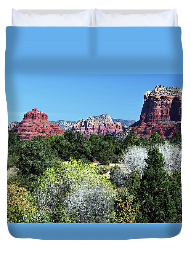 Bell Rock Duvet Cover featuring the photograph Bell Rock View 7650-101717-2cr by Tam Ryan