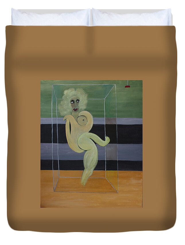 Oil Painting Duvet Cover featuring the painting Bella by Roger Cummiskey