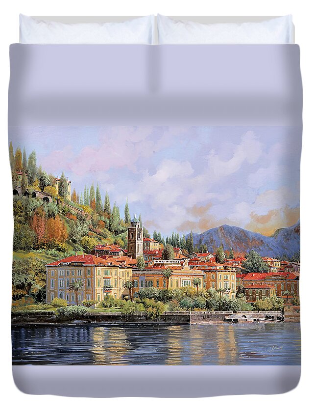 Bellagio Duvet Cover featuring the painting Bellagio by Guido Borelli