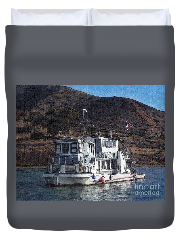 Catalina Duvet Cover featuring the mixed media Bellena by Randy Sprout