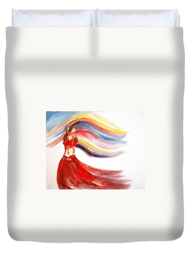 Belly Dancers Duvet Cover featuring the painting Belly Dancer 2 by Julie Lueders 