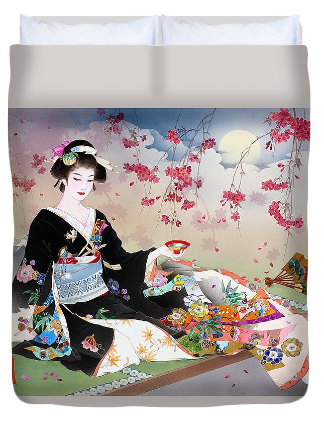 Adult Duvet Cover featuring the photograph Benizakura by MGL Meiklejohn Graphics Licensing