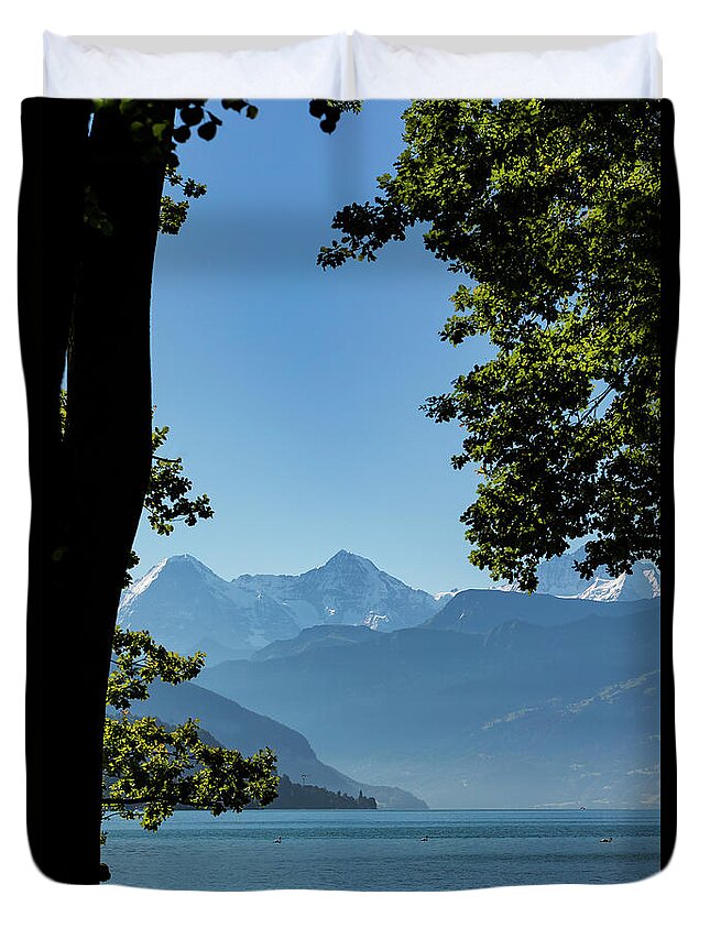 Eiger Duvet Cover featuring the photograph Bernese Oberland by Andy Myatt