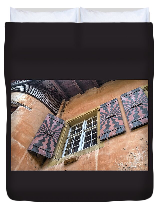 Michelle Meenawong Duvet Cover featuring the photograph Bernese Windows by Michelle Meenawong