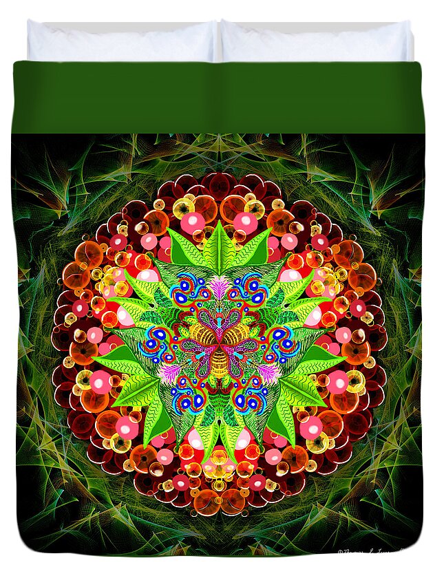  Psychedelic Duvet Cover featuring the painting Berry Burst by ThomasE Jensen
