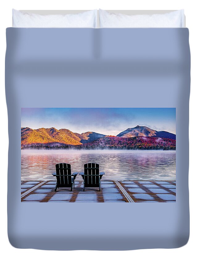 Adirondacks Duvet Cover featuring the photograph Best Seats in the Adirondacks by Neil Shapiro