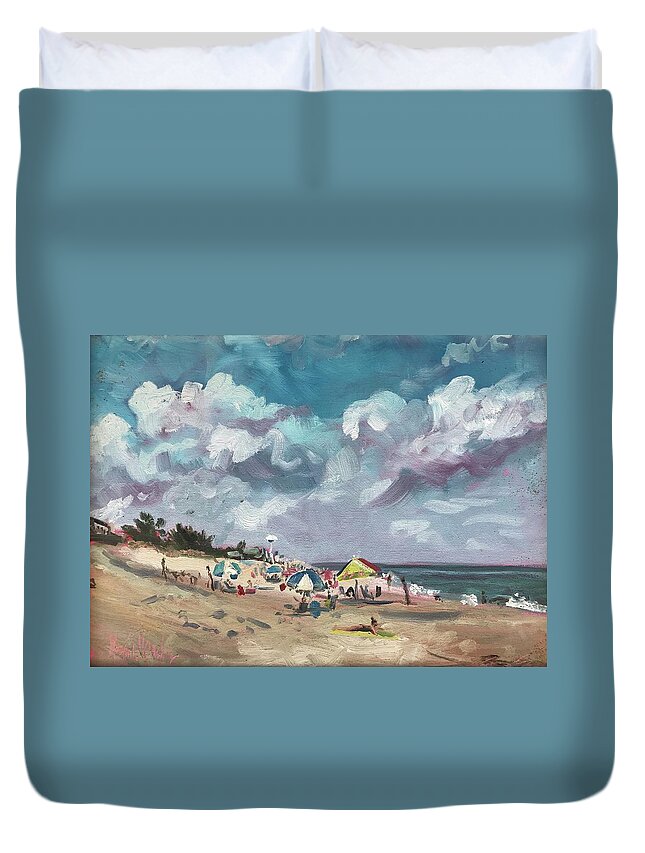Impressionism Duvet Cover featuring the painting Bethany Sky by Maggii Sarfaty