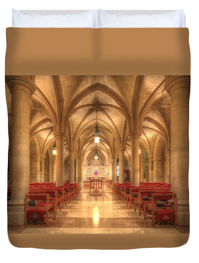 Sneffy Duvet Cover featuring the photograph Bethlehem Chapel Washington National Cathedral by Shelley Neff