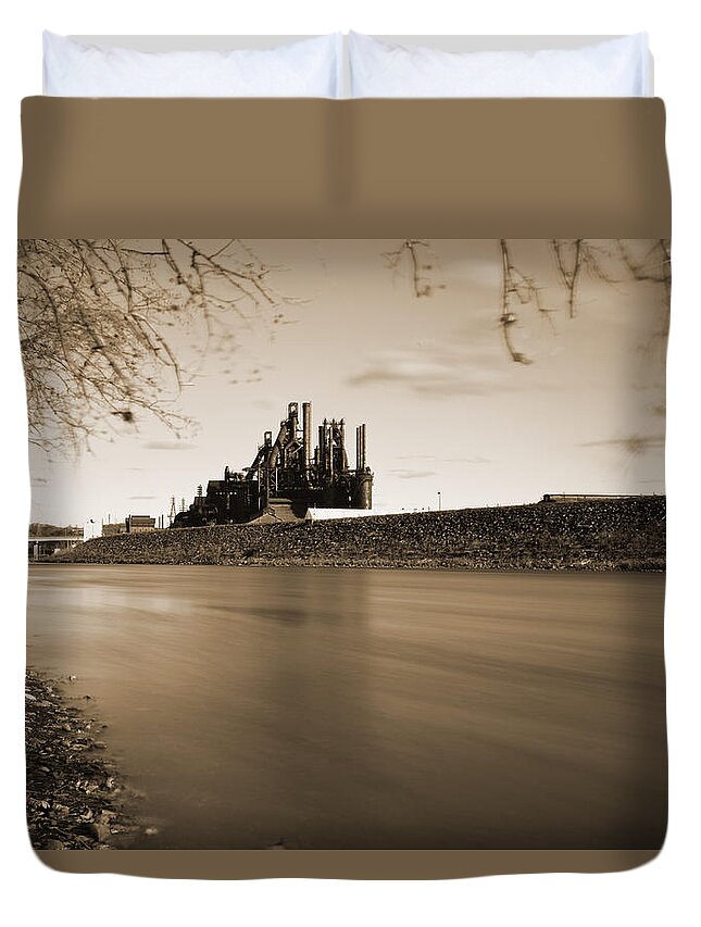 Bethlehem Duvet Cover featuring the photograph Bethlehem Steel Along the Lehigh by Jennifer Ancker