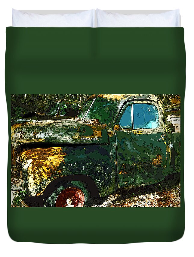 Pick Up Truck Duvet Cover featuring the photograph Better Days by James Rentz