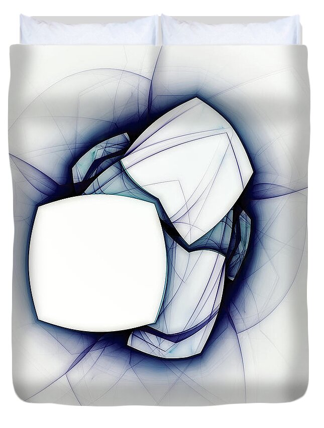 Abstract Duvet Cover featuring the digital art Beyond Logic by Scott Norris