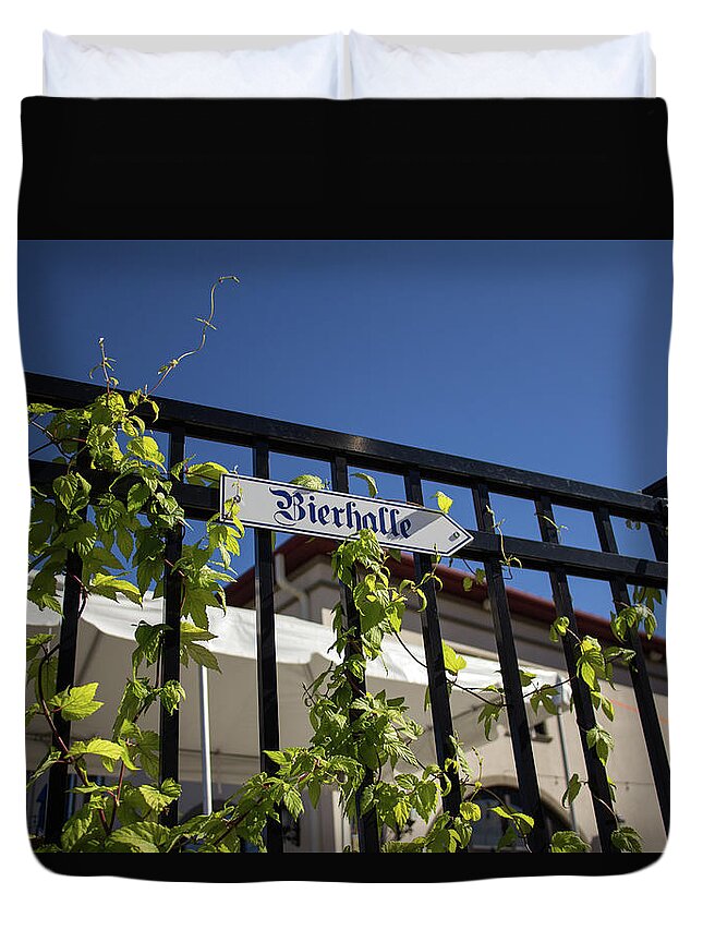 Bierhalle Duvet Cover featuring the photograph Bierhalle by Darrell Foster