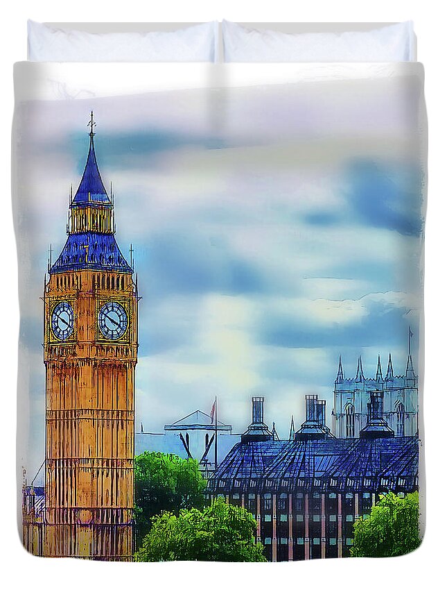 London Duvet Cover featuring the photograph Big Ben by Judi Bagwell