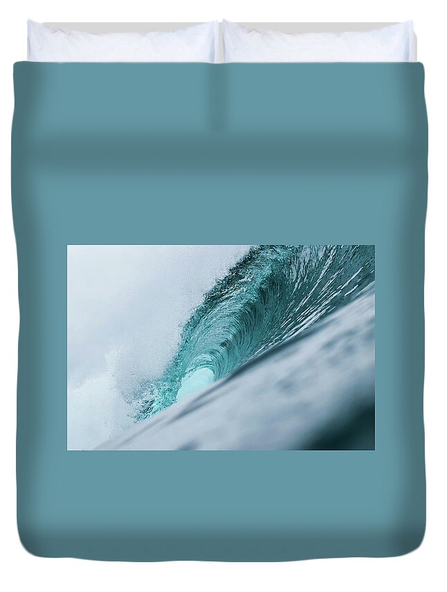 Waves Duvet Cover featuring the photograph Big Blue by Sebastian Musial