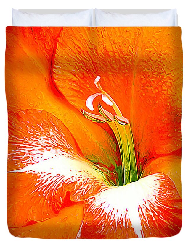 Nature Duvet Cover featuring the photograph Big Glad in Bright Orange by ABeautifulSky Photography by Bill Caldwell