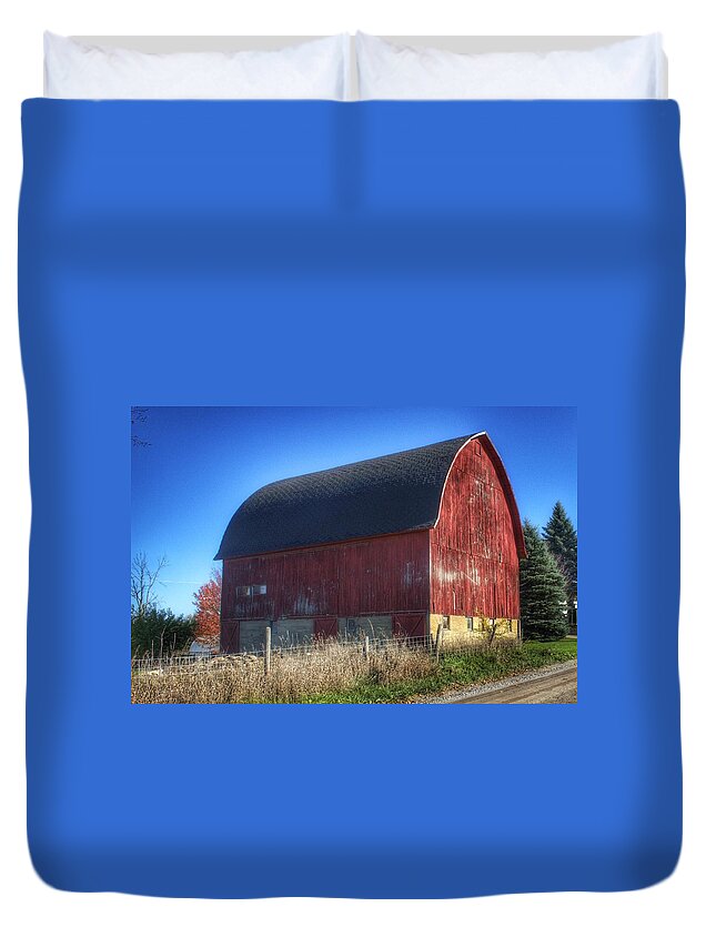 Barn Duvet Cover featuring the photograph 0007 - Big Red VII by Sheryl L Sutter