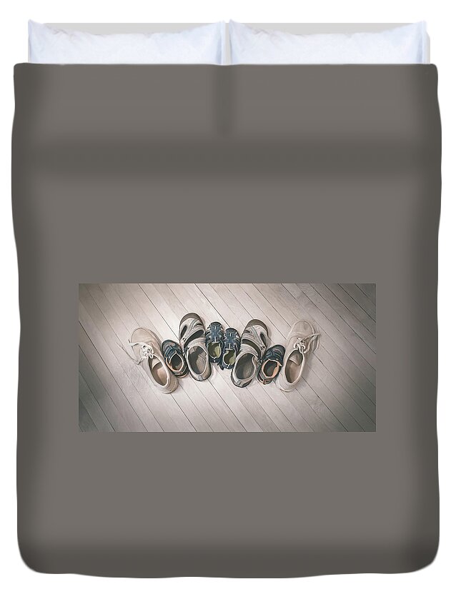 Shoes Duvet Cover featuring the photograph Big Shoes to Fill by Scott Norris