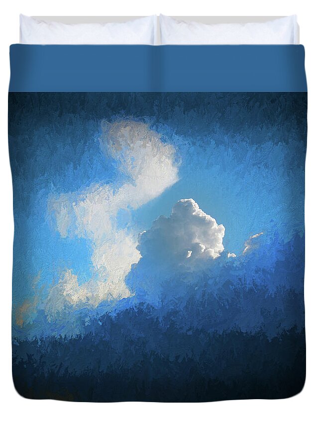Clouds Duvet Cover featuring the photograph Big Sky by Richard Goldman