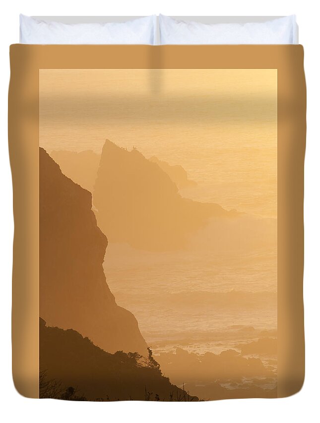 Water Duvet Cover featuring the photograph Big Sur sunset by Brian Green