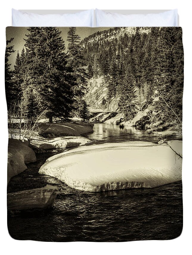 Colorado Duvet Cover featuring the photograph Big Thompson River Spring by Roger Passman
