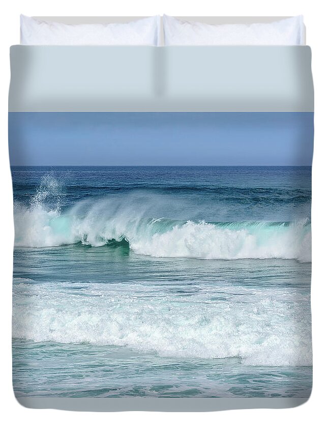 Waves Duvet Cover featuring the photograph Big Waves by Marion McCristall