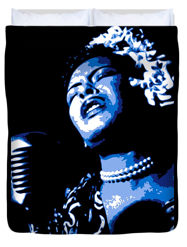 Billie Holiday Duvet Cover featuring the digital art Billie Holiday by DB Artist
