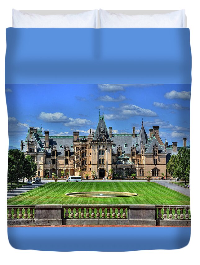 The Biltmore House Duvet Cover featuring the photograph Biltmore Mansion Estate Asheville North Carolina by Savannah Gibbs