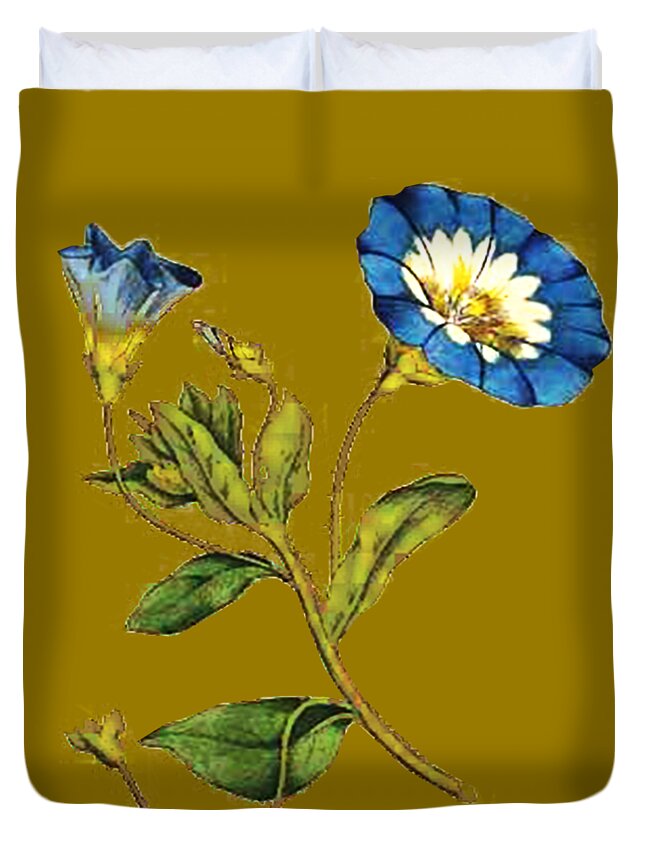 Convolvulus Tricolor Duvet Cover featuring the digital art Bindweed by Asok Mukhopadhyay
