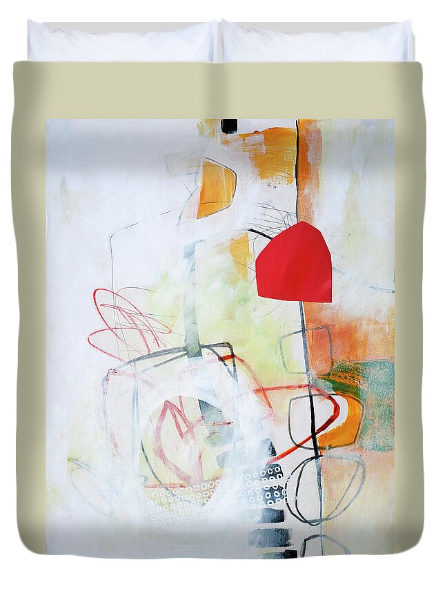 Jane Davies Duvet Cover featuring the painting Bio Diverse City#1 by Jane Davies