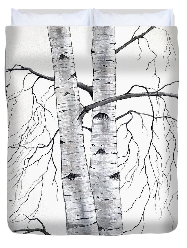 Birch Trees In Winter Duvet Cover For Sale By Christopher Shellhammer