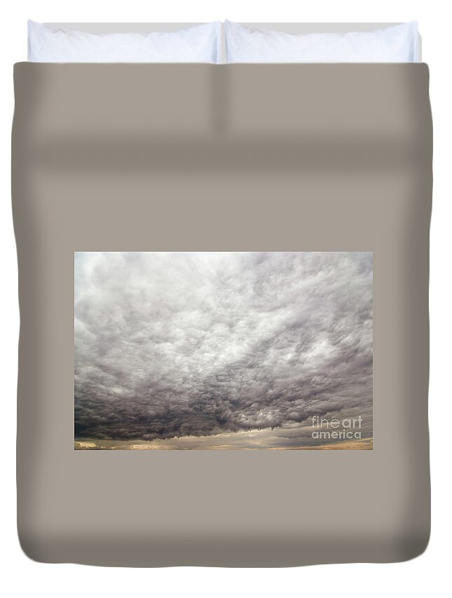 Clouds Duvet Cover featuring the photograph Bizarre rainy clouds by Michal Boubin