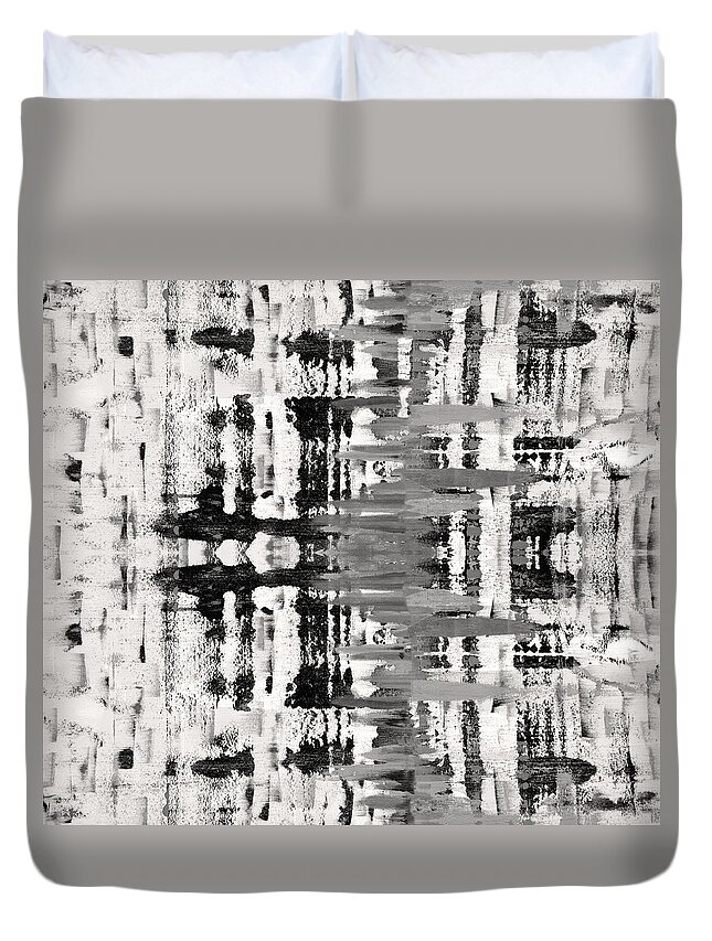 Black And White Duvet Cover featuring the photograph Black and white abstract by Sumit Mehndiratta