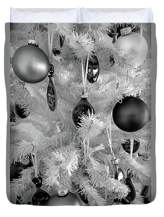 Black and White Christmas Tree Ornaments Canvas Print / Canvas Art by Aimee  L Maher ALM GALLERY - Pixels