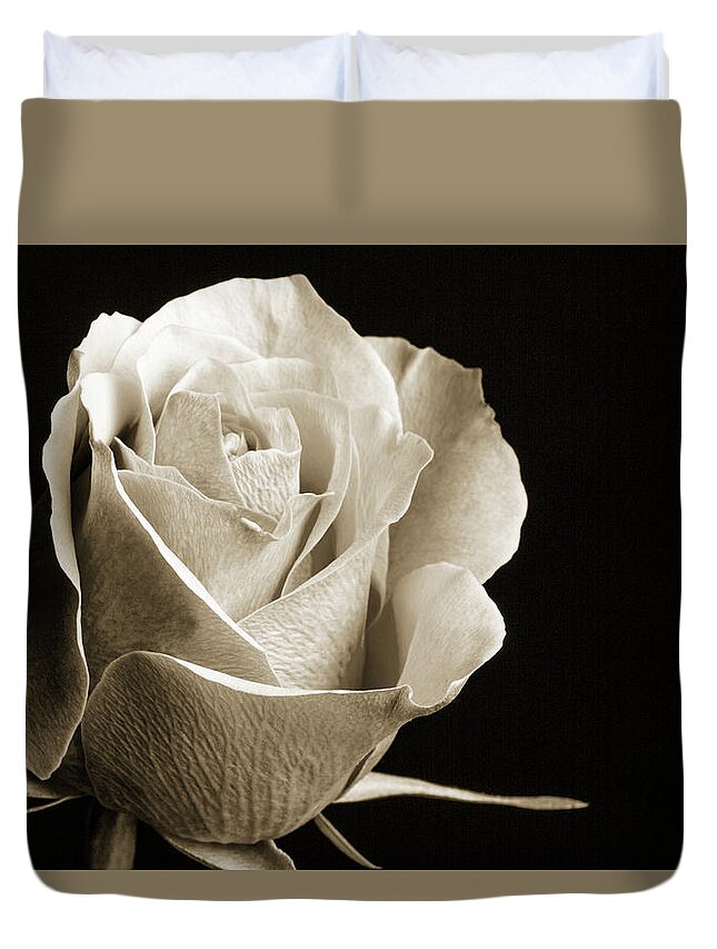 Rose Duvet Cover featuring the photograph Black and White Rose 5534.01 by M K Miller