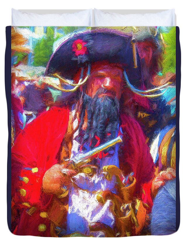Black Beard Pirate Duvet Cover For Sale By Garry Gay