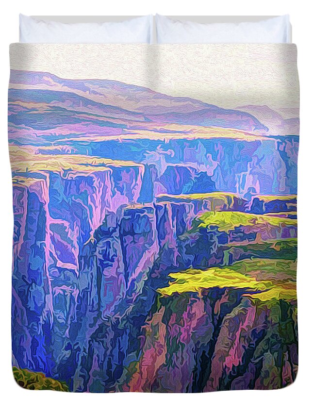Black Canyon Duvet Cover featuring the digital art Black Canyon Colorado by Walter Colvin