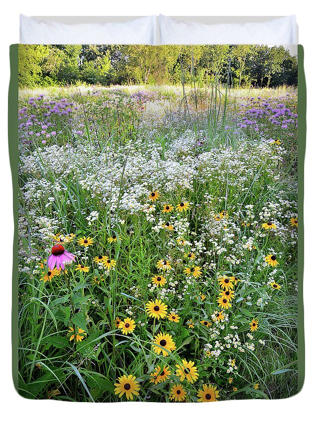 Mchenry County Conservation District Duvet Cover featuring the photograph Black Eyed Susans and Company by Ray Mathis