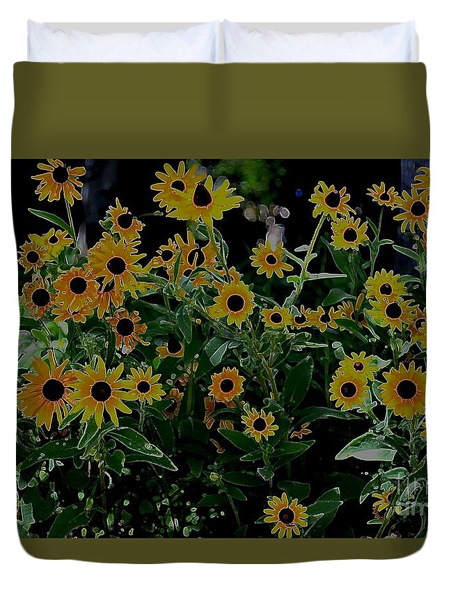 Botanical Duvet Cover featuring the photograph Black Eyes by Diane montana Jansson