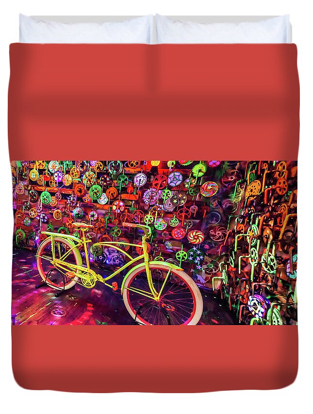 Bicycle Heaven Duvet Cover featuring the photograph Black Light Special by Stewart Helberg