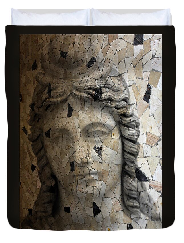 Rome Duvet Cover featuring the photograph Black Stones by Munir Alawi
