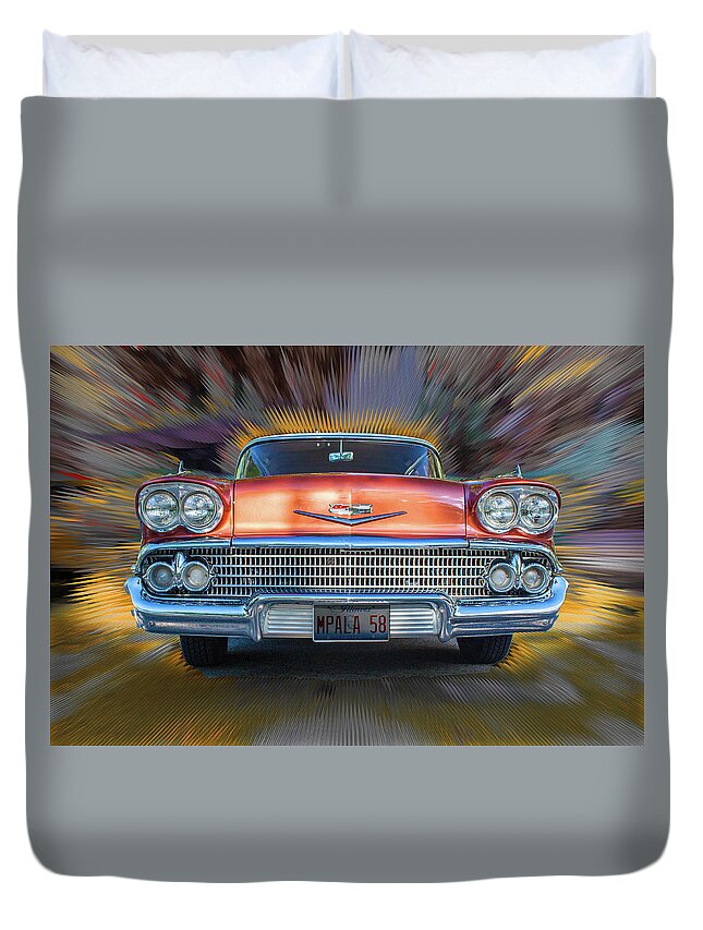 Classic Car Duvet Cover featuring the photograph Blast From The Past by Ira Marcus